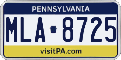 PA license plate MLA8725