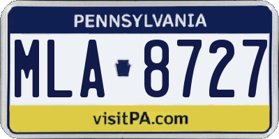PA license plate MLA8727