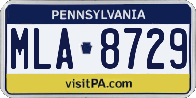PA license plate MLA8729