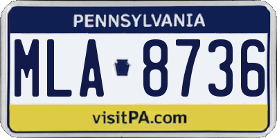 PA license plate MLA8736