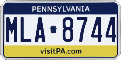 PA license plate MLA8744