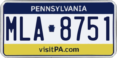 PA license plate MLA8751