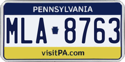 PA license plate MLA8763