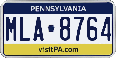 PA license plate MLA8764