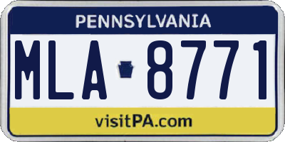 PA license plate MLA8771