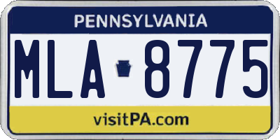 PA license plate MLA8775