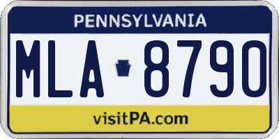 PA license plate MLA8790
