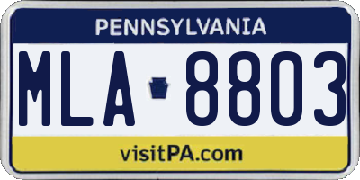 PA license plate MLA8803