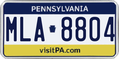 PA license plate MLA8804