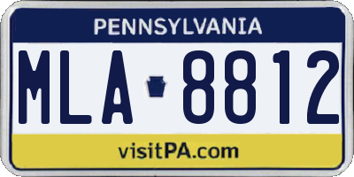 PA license plate MLA8812