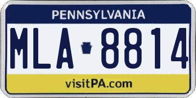 PA license plate MLA8814