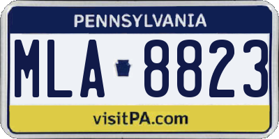 PA license plate MLA8823