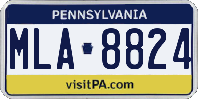 PA license plate MLA8824
