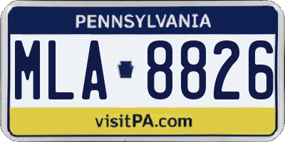 PA license plate MLA8826