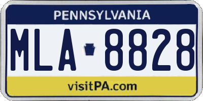 PA license plate MLA8828