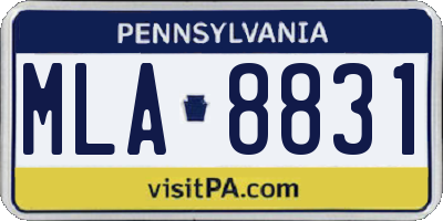PA license plate MLA8831