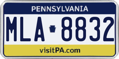 PA license plate MLA8832