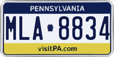 PA license plate MLA8834