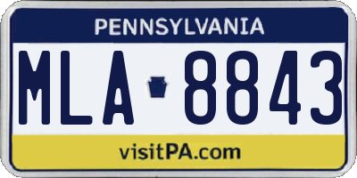 PA license plate MLA8843