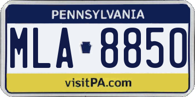 PA license plate MLA8850