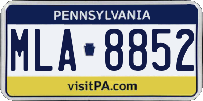 PA license plate MLA8852