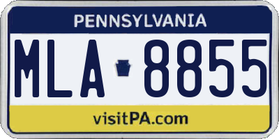 PA license plate MLA8855