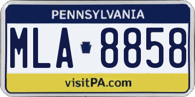 PA license plate MLA8858