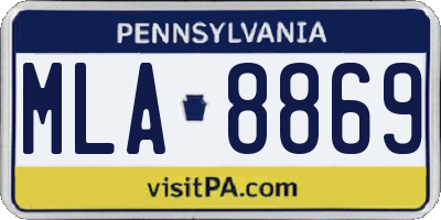 PA license plate MLA8869