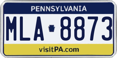 PA license plate MLA8873
