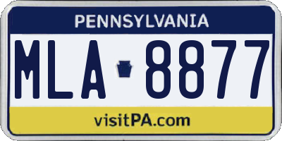 PA license plate MLA8877