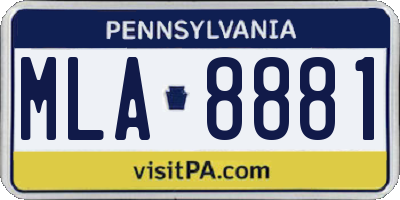 PA license plate MLA8881