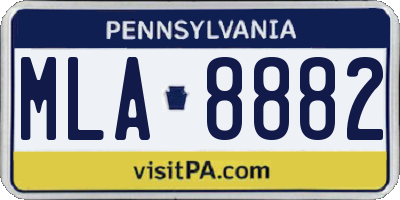 PA license plate MLA8882