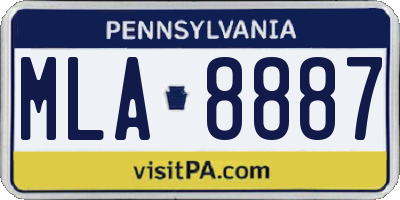 PA license plate MLA8887