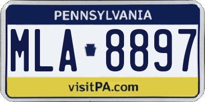PA license plate MLA8897