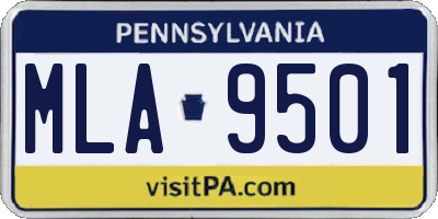 PA license plate MLA9501