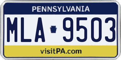 PA license plate MLA9503