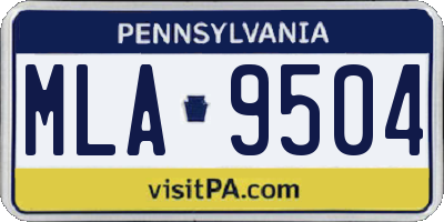 PA license plate MLA9504