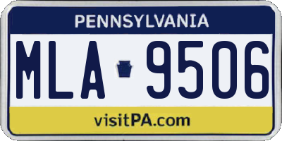 PA license plate MLA9506