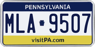 PA license plate MLA9507
