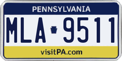 PA license plate MLA9511