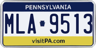 PA license plate MLA9513