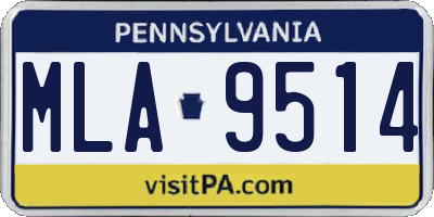 PA license plate MLA9514