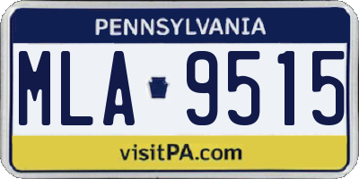 PA license plate MLA9515