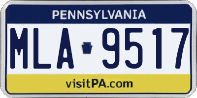 PA license plate MLA9517
