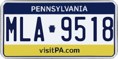 PA license plate MLA9518