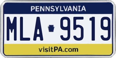 PA license plate MLA9519
