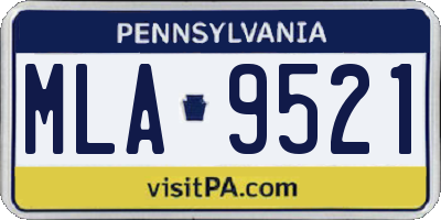 PA license plate MLA9521