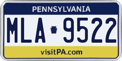 PA license plate MLA9522