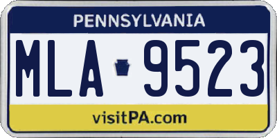 PA license plate MLA9523