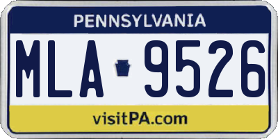 PA license plate MLA9526